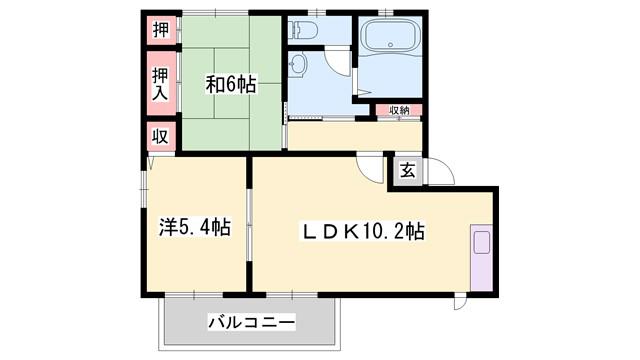 バリュージュ王子(2LDK/1階)の間取り写真