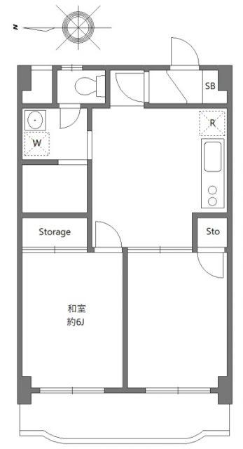 榎本ハイデンス(2DK/1階)の間取り写真