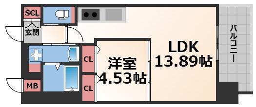 プレジオ永和ASIAN(1LDK/7階)の間取り写真