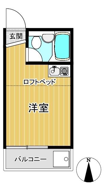 メゾンアルエット(ワンルーム/2階)の間取り写真