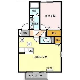 フィーノII(1LDK/2階)の間取り写真
