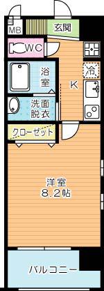 レジデンシャルHHA DAIMON(1K/5階)の間取り写真