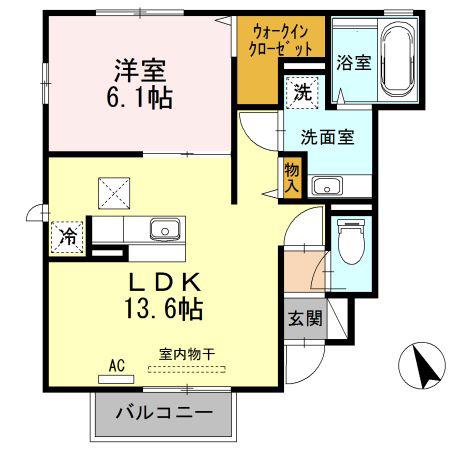 フルラージュ(1LDK/1階)の間取り写真