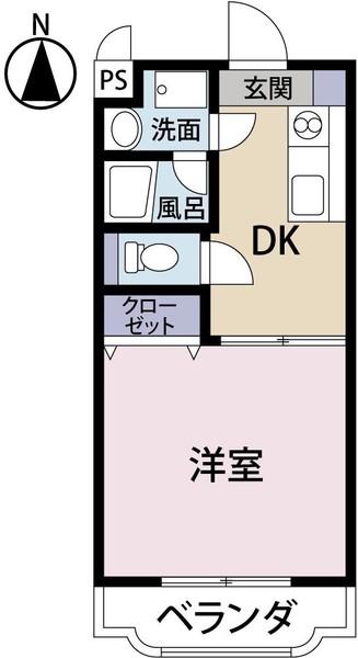 BYTHESEA210(1DK/2階)の間取り写真