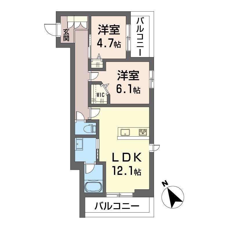セントリビエ板橋(2LDK/4階)の間取り写真