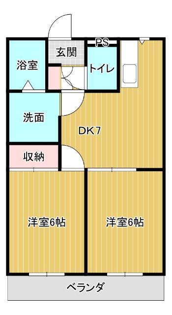 マ・シェリー(2DK/1階)の間取り写真
