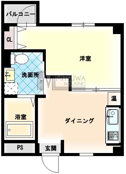 第8美和マンション(1DK/2階)の間取り写真