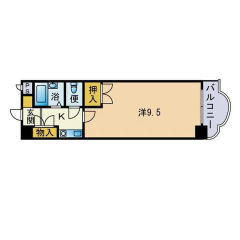 サンライズ・イキ(1K/2階)の間取り写真