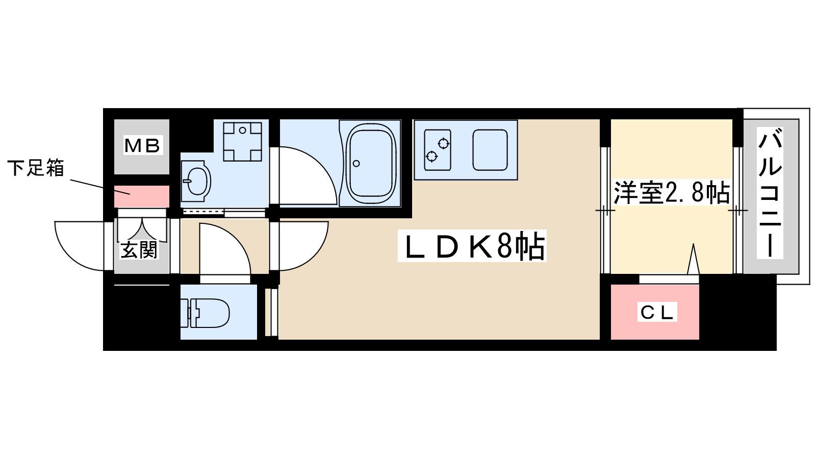 フォーチュニー江坂2(1LDK/3階)の間取り写真