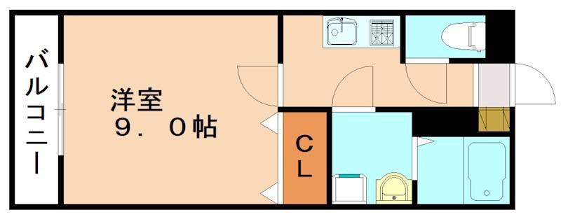エルヴィータ九工大前(1K/1階)の間取り写真