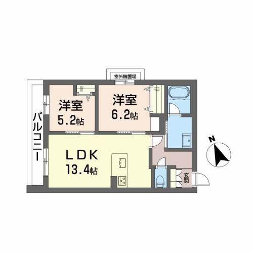 シャーメゾングレイス(2LDK/3階)の間取り写真