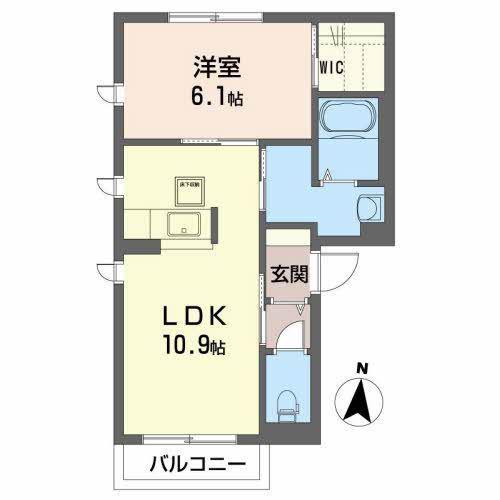 ASLAN598(1LDK/2階)の間取り写真