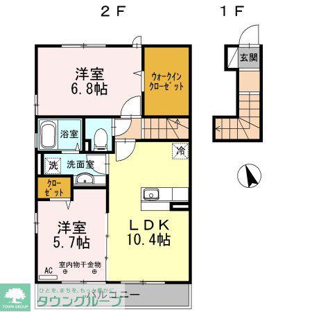 NSハイツIII(2LDK/2階)の間取り写真