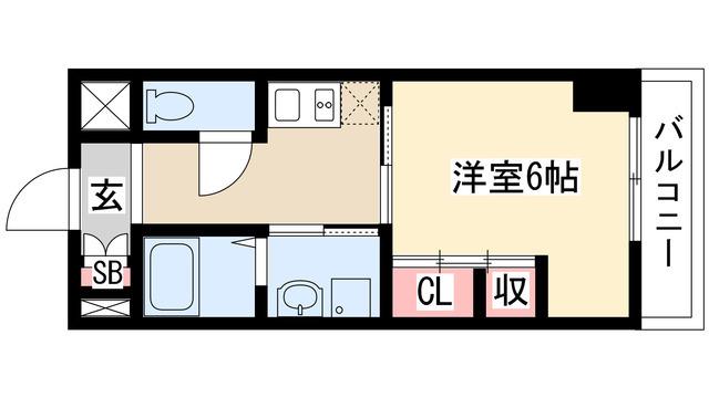 EXE原(1K/9階)の間取り写真