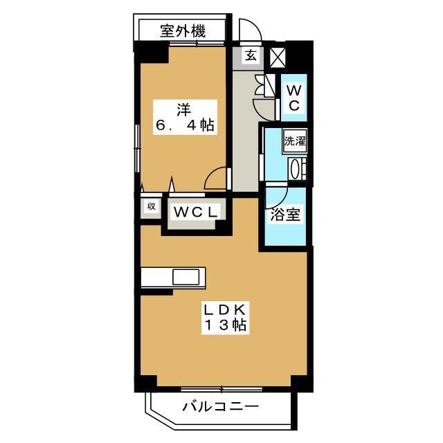 アビタシオン・創(1LDK/8階)の間取り写真