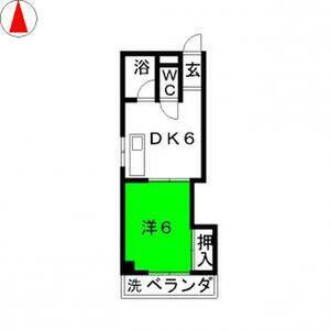 コーポ早川(1DK/4階)の間取り写真