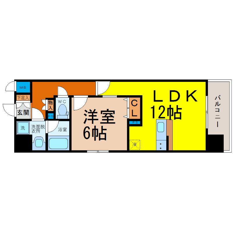 プレサンス丸の内雅風(1LDK/5階)の間取り写真