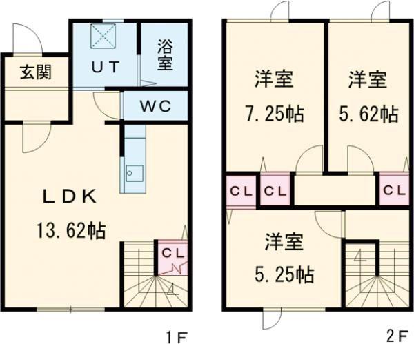 ソレイユ早来II(3LDK/1階)の間取り写真