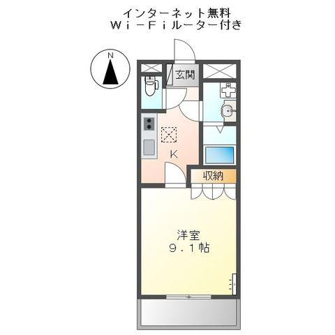 コーラル ガーデン(1K/1階)の間取り写真