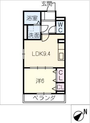 AMAGASUKA TERRACE(1LDK/1階)の間取り写真