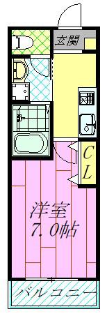 CALMO MALE(1K/2階)の間取り写真
