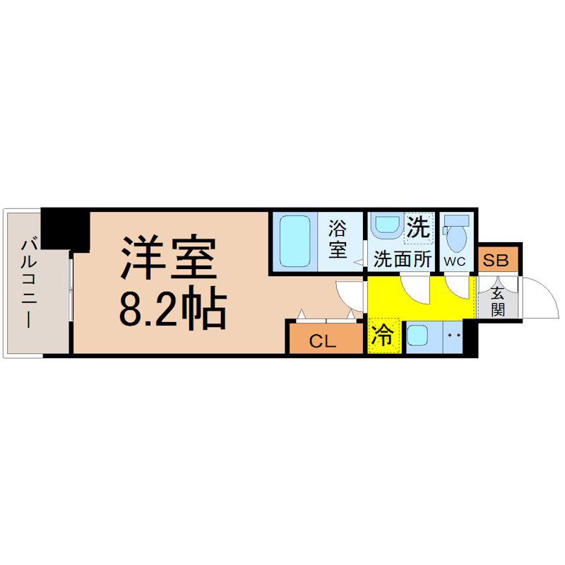 S-RESIDENCE池下西(1K/3階)の間取り写真