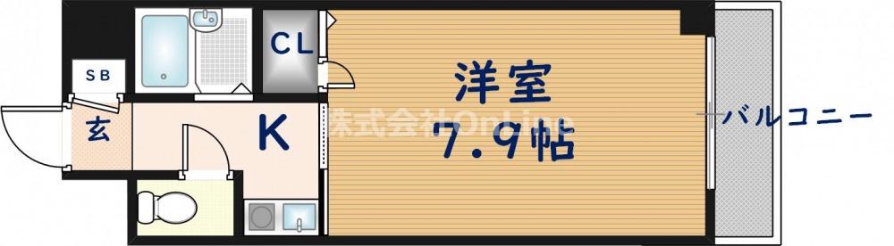 ウィングコート東大阪(1K/6階)の間取り写真