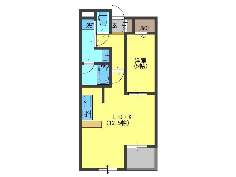 セレッソコート上本町イースト(1LDK/6階)の間取り写真