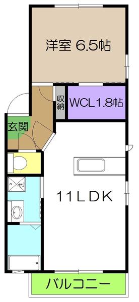 シャーメゾン南風(1LDK/1階)の間取り写真