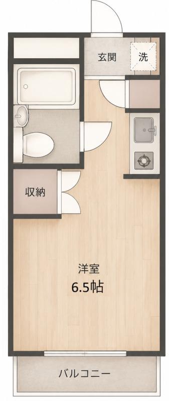 厚木ユースハイム(ワンルーム/1階)の間取り写真