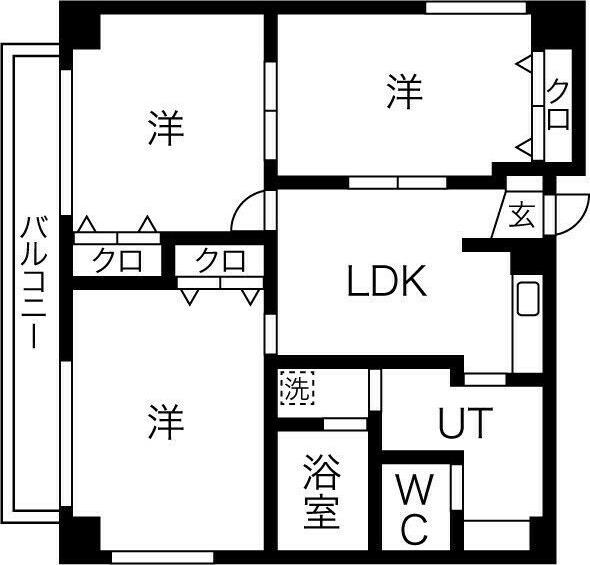 ヴィラ・サンタクララ(3DK/7階)の間取り写真