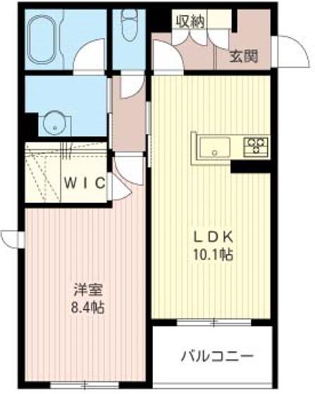 エバーグリーン東が丘(1LDK/3階)の間取り写真
