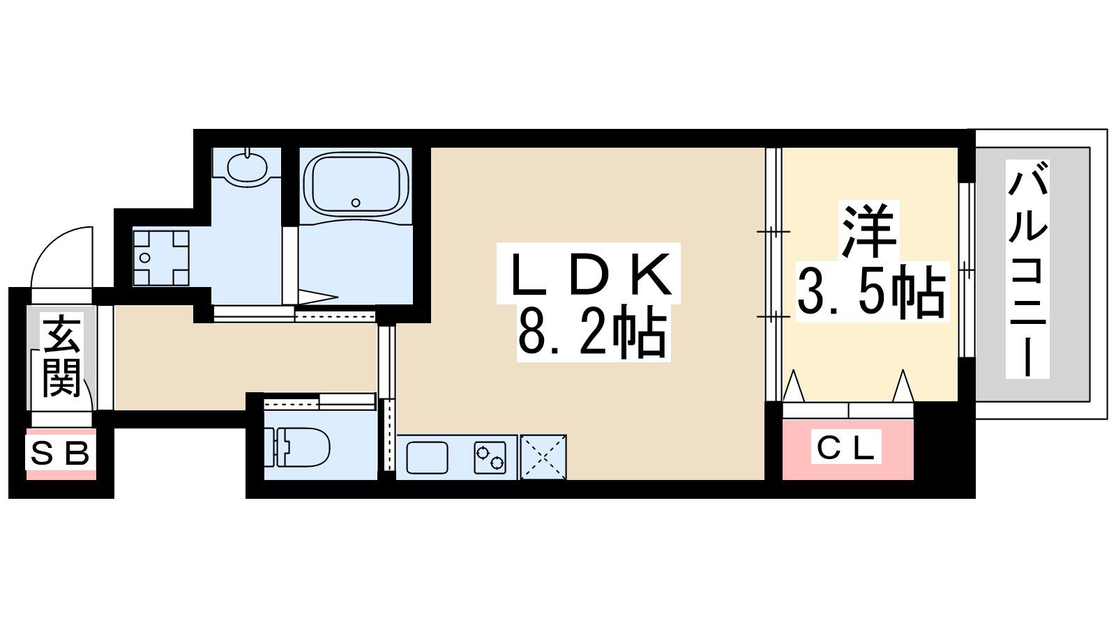 ファーストフィオーレ新大阪グランデ(1LDK/2階)の間取り写真