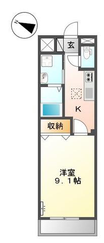 サンパティー(1K/2階)の間取り写真