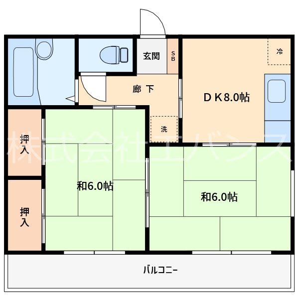 M-FLAT(2DK/3階)の間取り写真