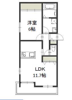 グランメゾン(1LDK/2階)の間取り写真