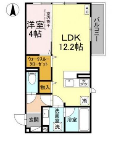 シャルル マリカ(1LDK/2階)の間取り写真