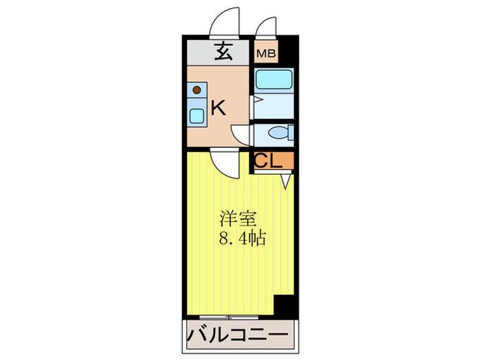 ビクトワール二条(ワンルーム/4階)の間取り写真
