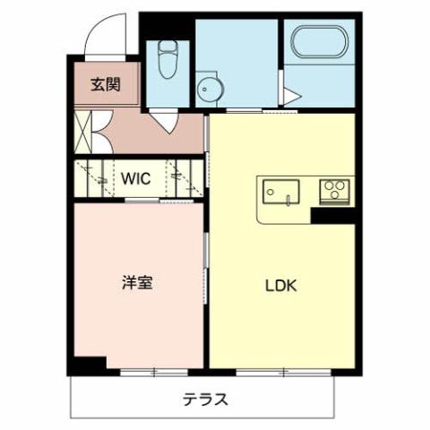 グランシェルト(1LDK/1階)の間取り写真