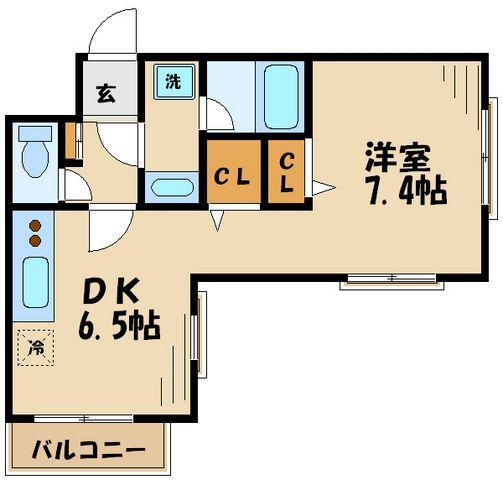 LIS BLANC SEIJO(1DK/2階)の間取り写真