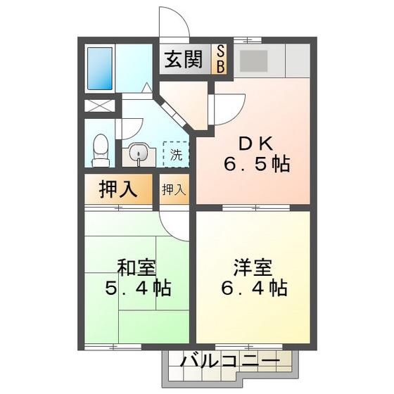 ST. CRADLE 21(2DK/2階)の間取り写真