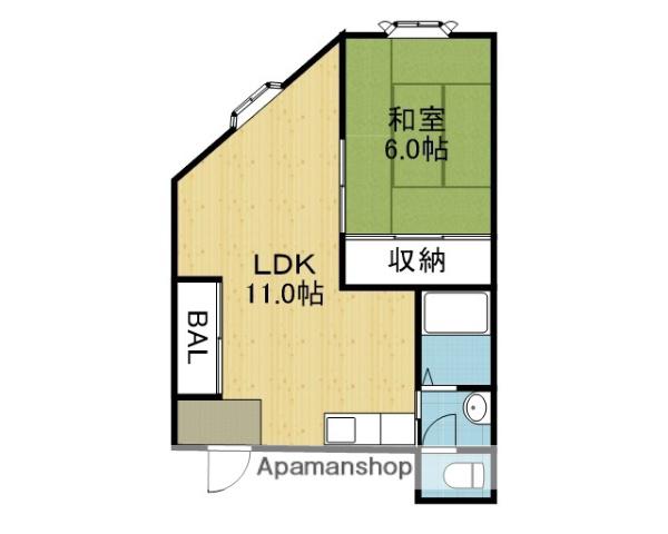 カーサ21(1LDK/3階)の間取り写真