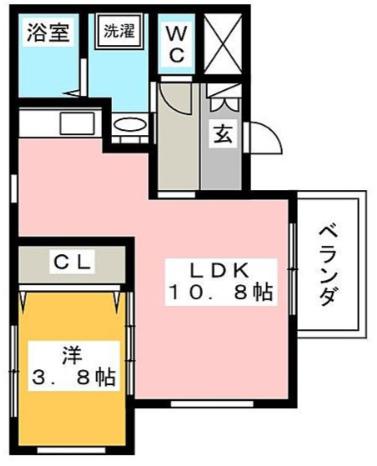 LA BALA 井尻(1LDK/3階)の間取り写真