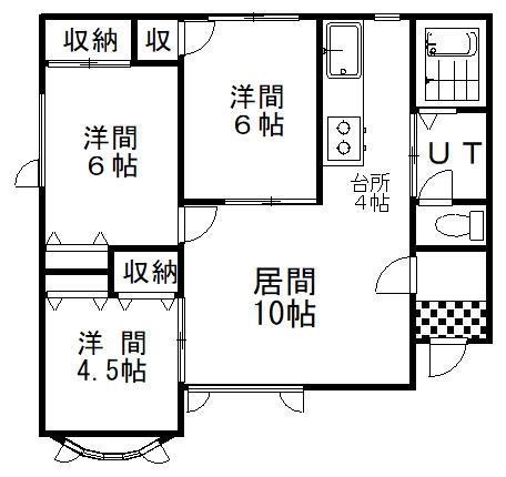 グリューンハウザー(3LDK/1階)の間取り写真