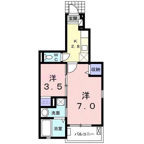 セリシールI(2K/1階)の間取り写真