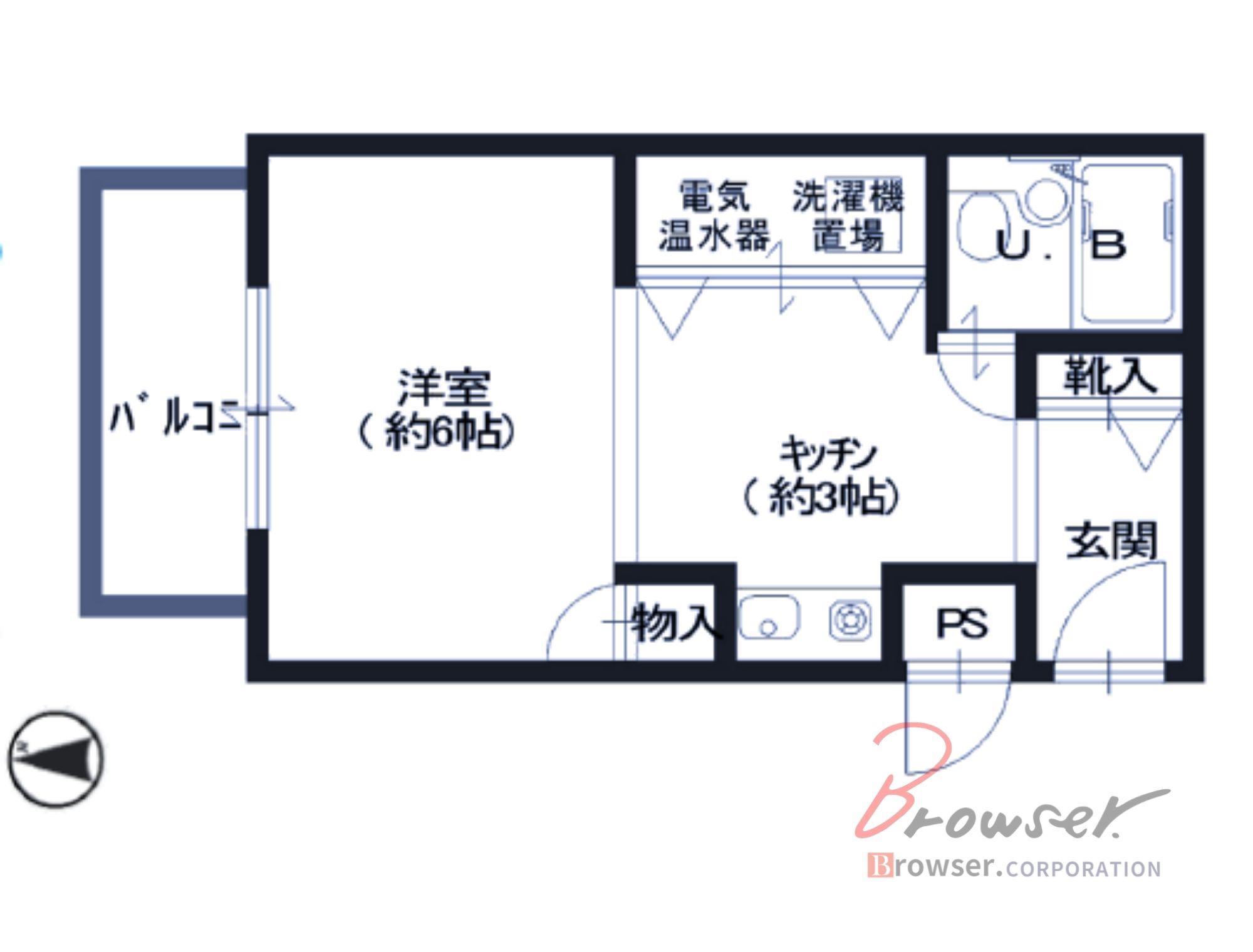 松屋町グランドハイツ(1K/10階)の間取り写真