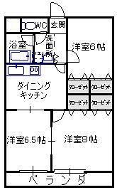 正気屋ハイツB棟(3DK/2階)の間取り写真