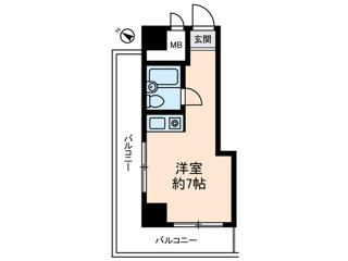 ライオンズマンション生麦第2(ワンルーム/6階)の間取り写真