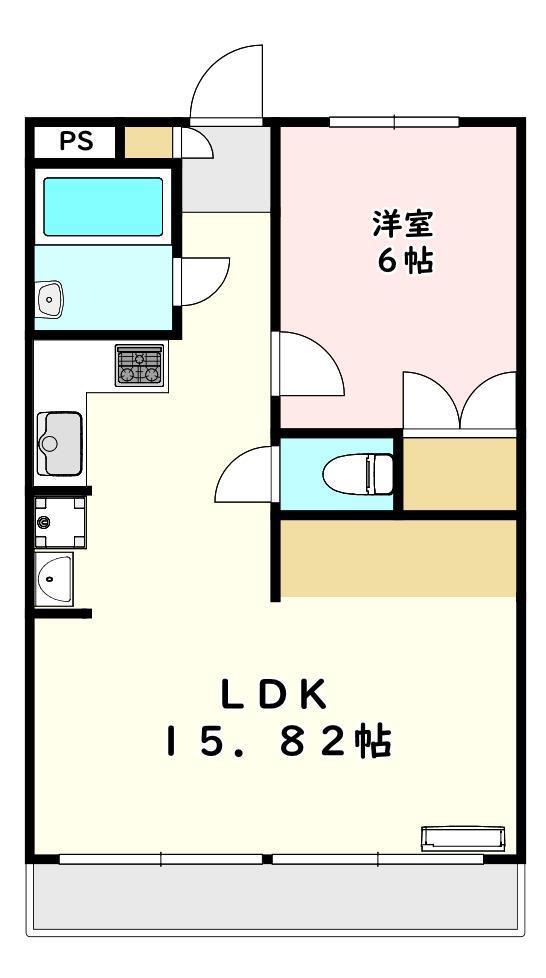 グリーンハイツ松代(1LDK/1階)の間取り写真