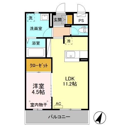 ドルチェ(1LDK/2階)の間取り写真